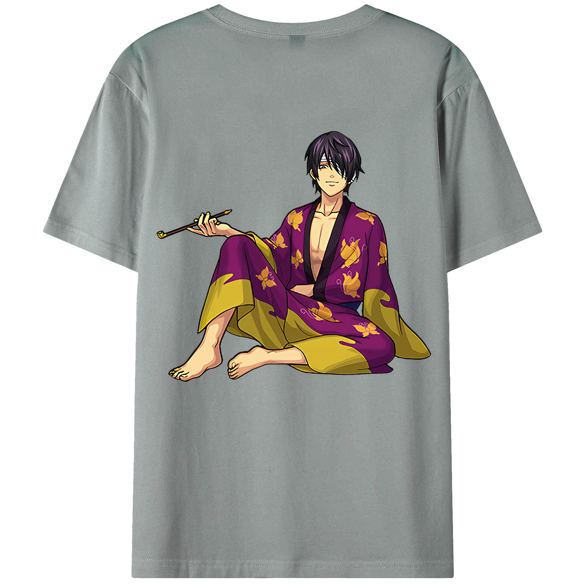 （画像用） ぎんたま 坂田銀時（さかたぎんとき） 神楽 志村新八（しむら しんぱち） GINTAMA Sakata Gintoki Kagura Shimura Shinpachi 綿100％ メンズ半袖Tシャツ（バックプリント） 通気性